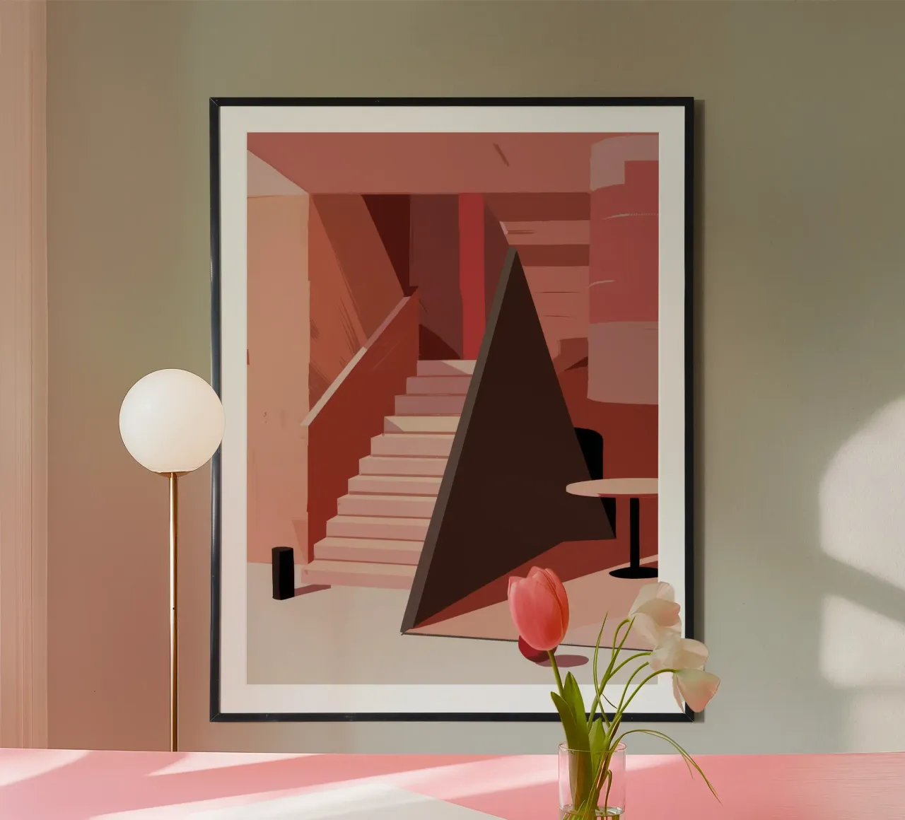 Scala monocromatica rosa carta hahnemühle da Jasper Rune