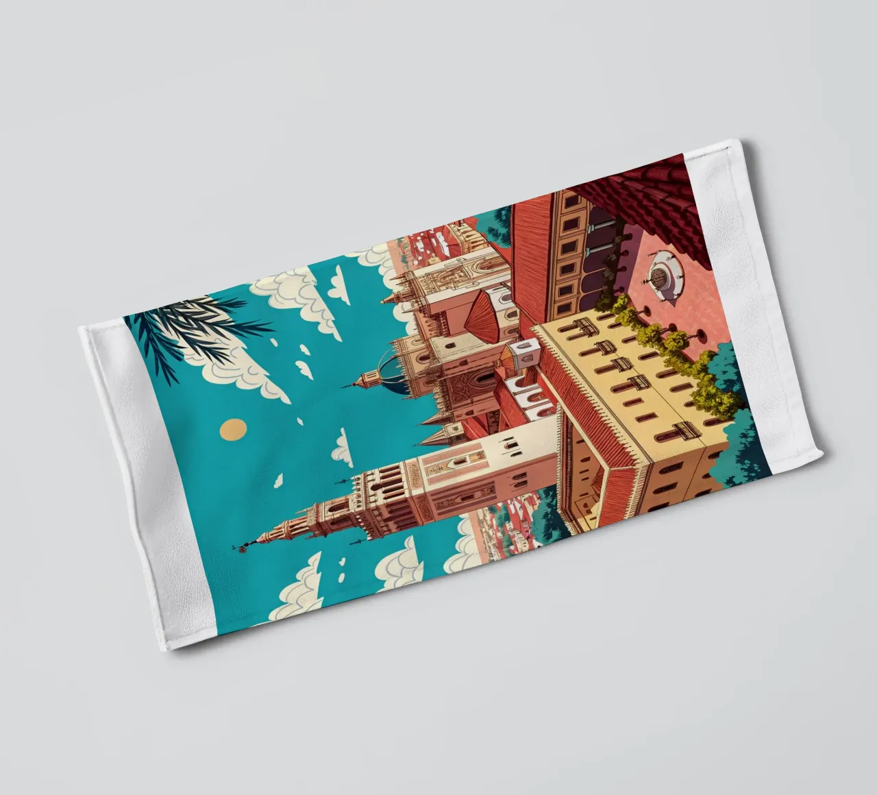 seville city drawing for traveling lover towel by sichanhan