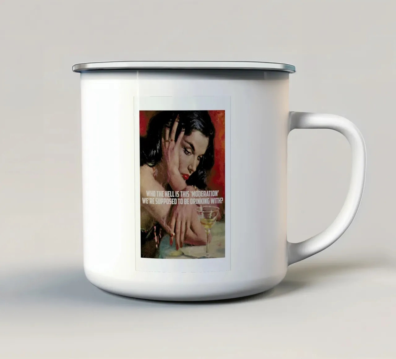 Who The Hell Is This taza de esmalte de Gallery Print and Art Limited