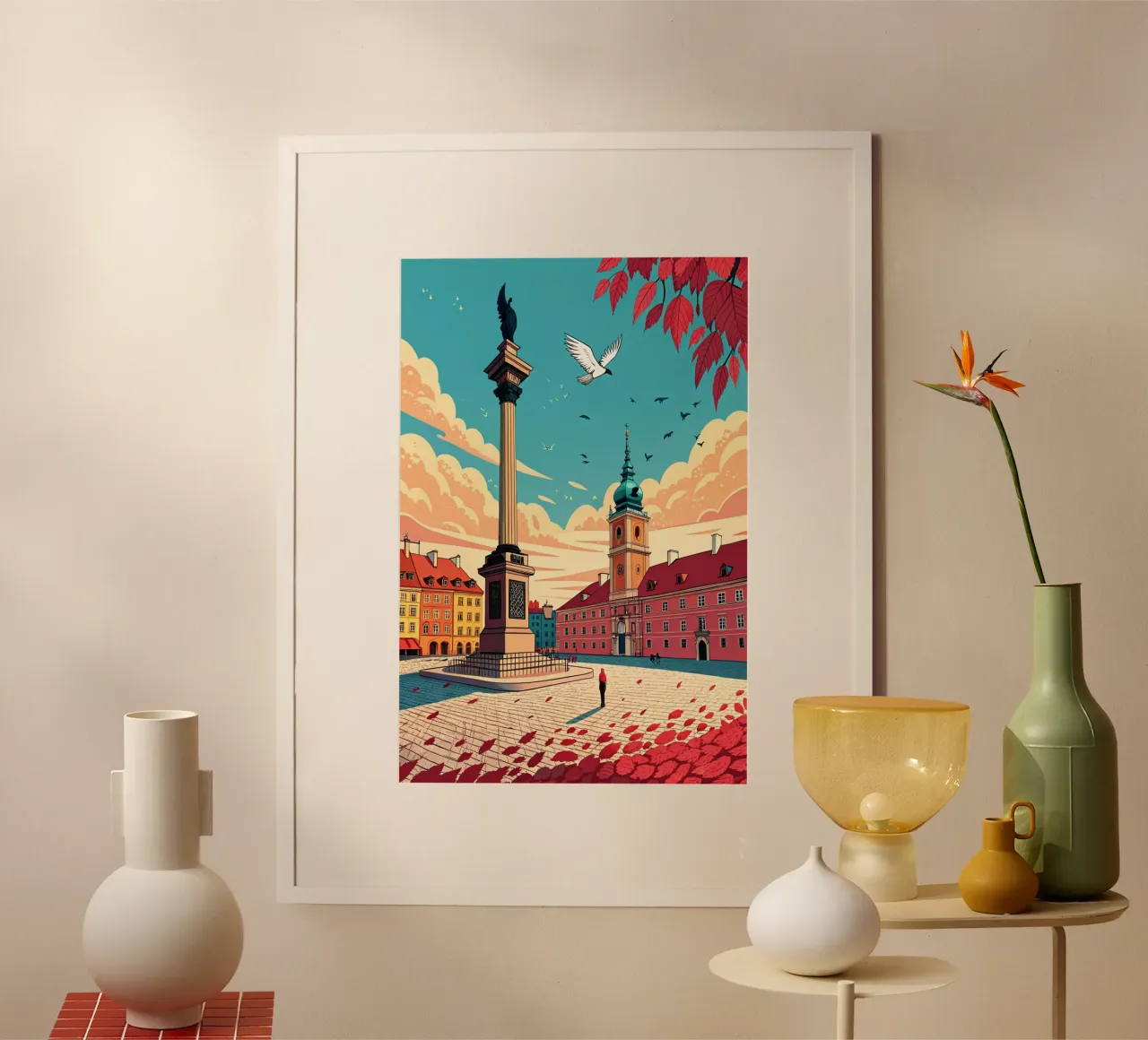 dibujo de la ciudad de varsovia para amantes de los viajes poster de sichanhan