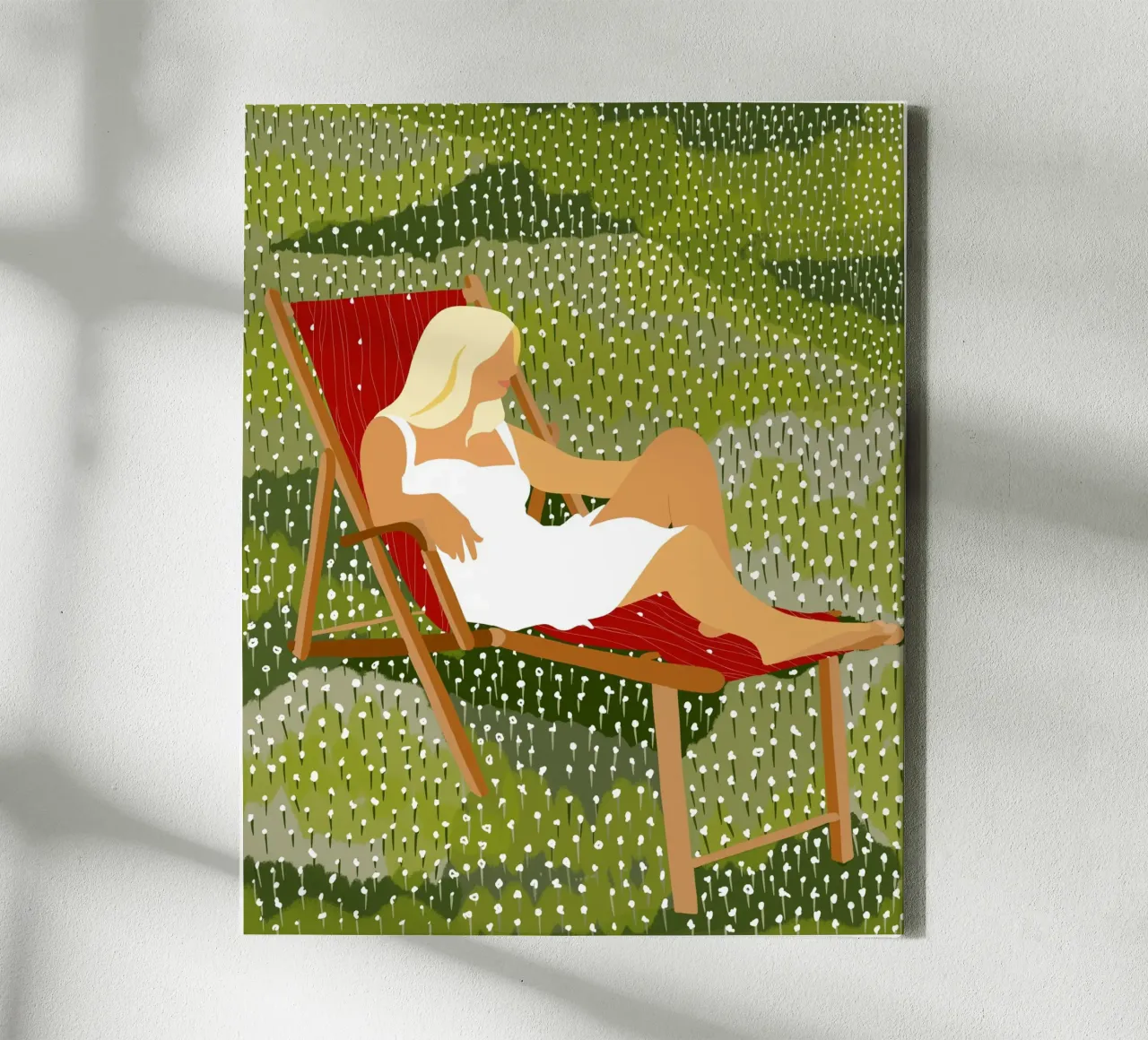 Asleep In The Meadow canvas with Floater frame by 83oranges