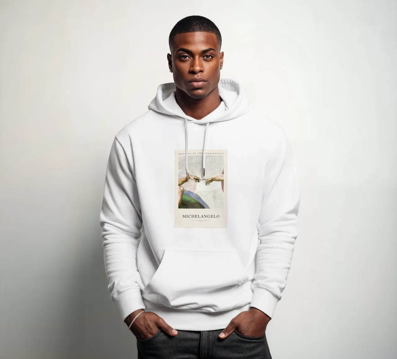 Michelangelo - The Creation of Adam felpa con cappuccio da Vintage by JUNIQE