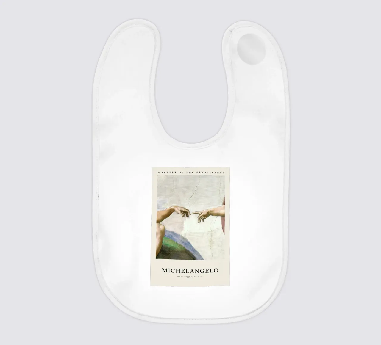 Michelangelo - The Creation of Adam bavaglino da Vintage by JUNIQE