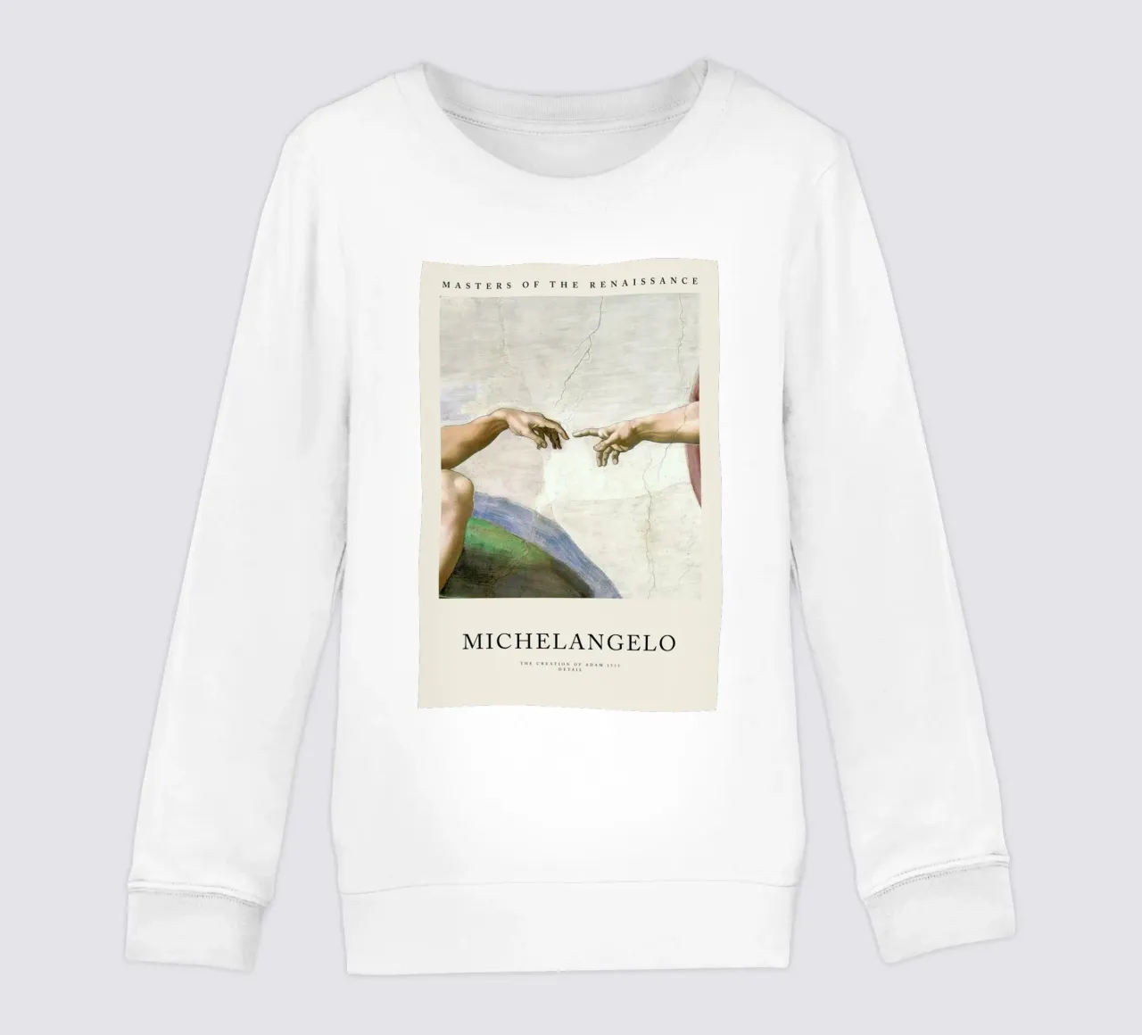 Michelangelo - The Creation of Adam sudadera para niño de Vintage by JUNIQE