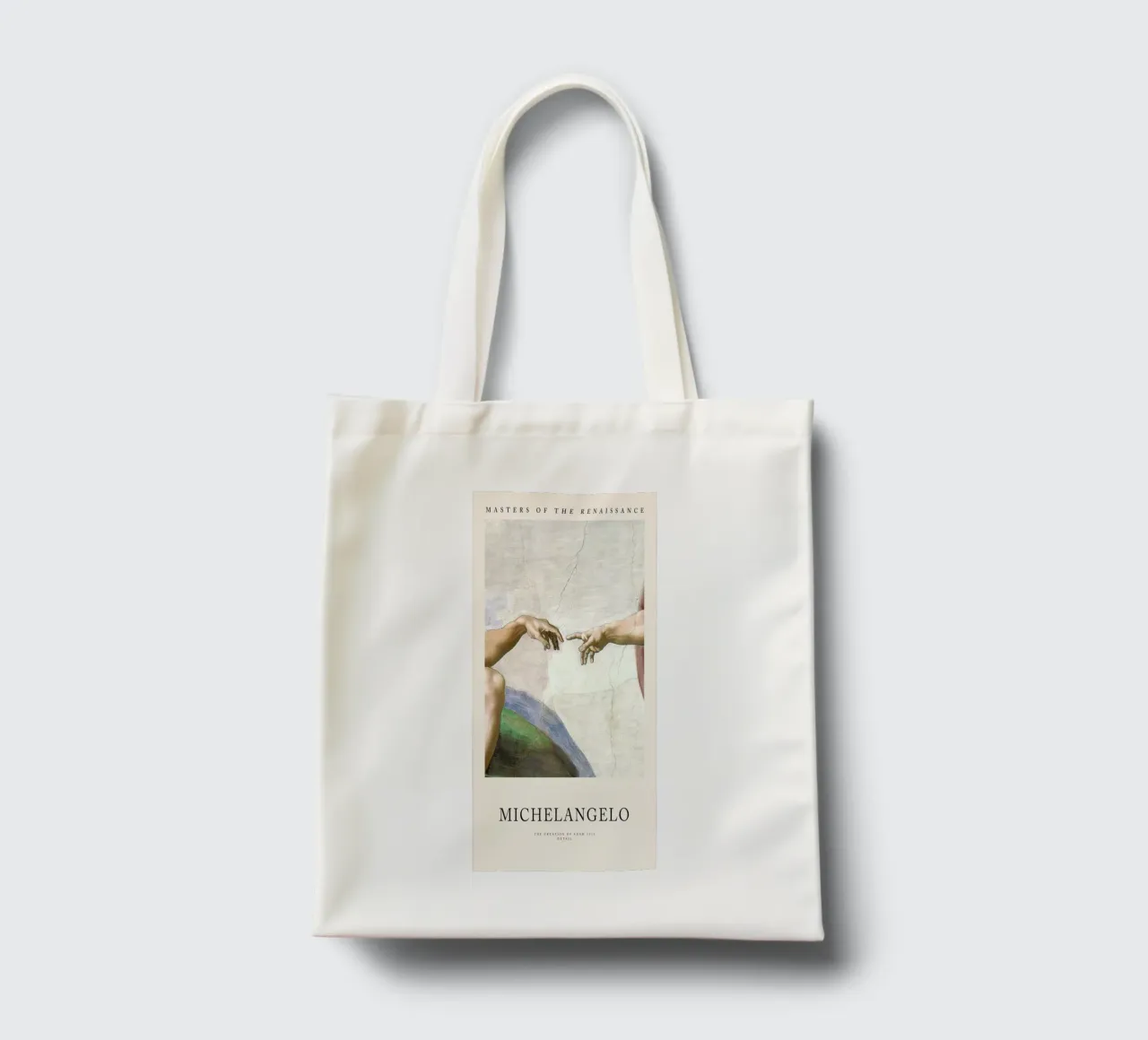 Michelangelo - The Creation of Adam borsa in juta da Vintage by JUNIQE