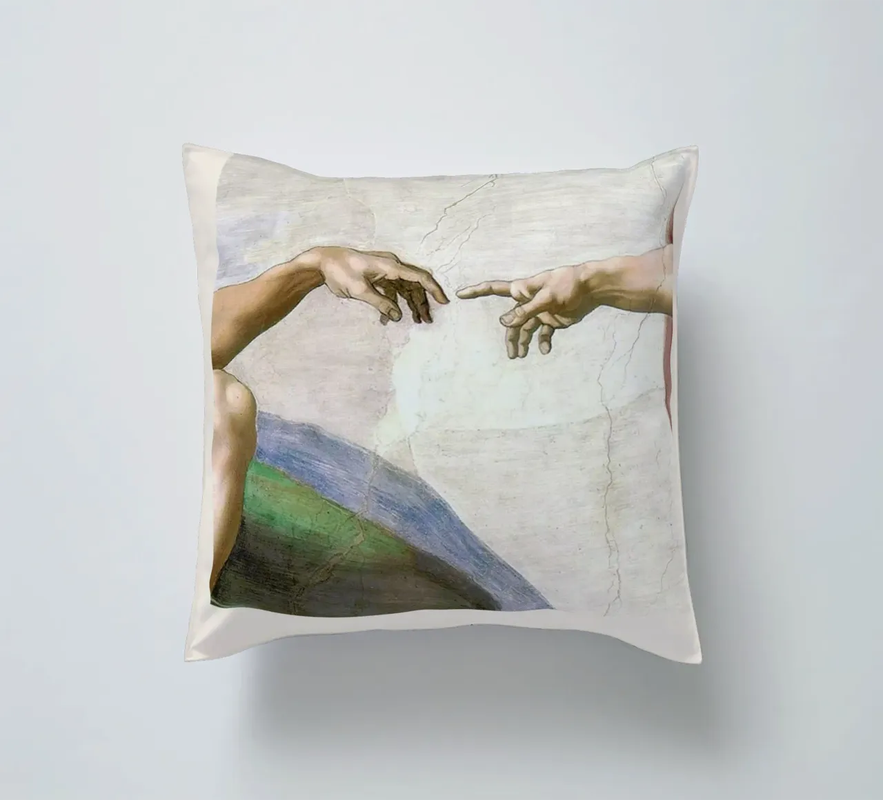 Michelangelo - The Creation of Adam cuscino da Vintage by JUNIQE