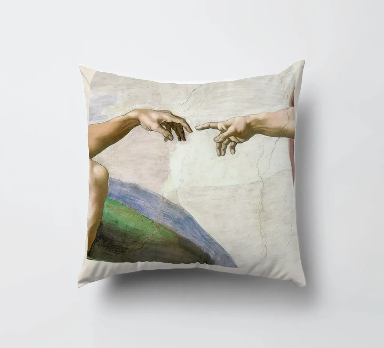 Michelangelo - The Creation of Adam cuscino da Vintage by JUNIQE