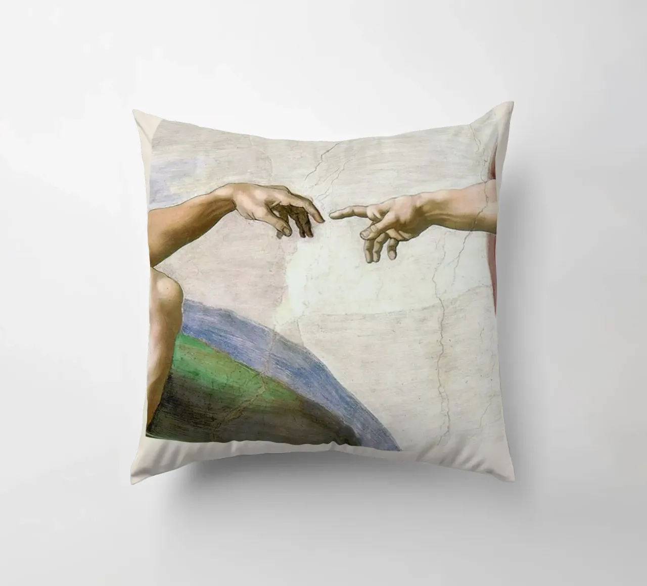 Michelangelo - The Creation of Adam cuscino da Vintage by JUNIQE