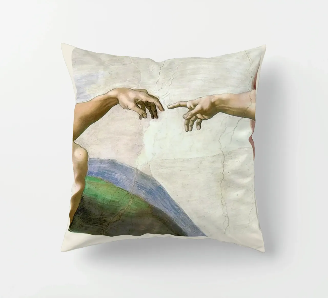 Michelangelo - The Creation of Adam cuscino da Vintage by JUNIQE