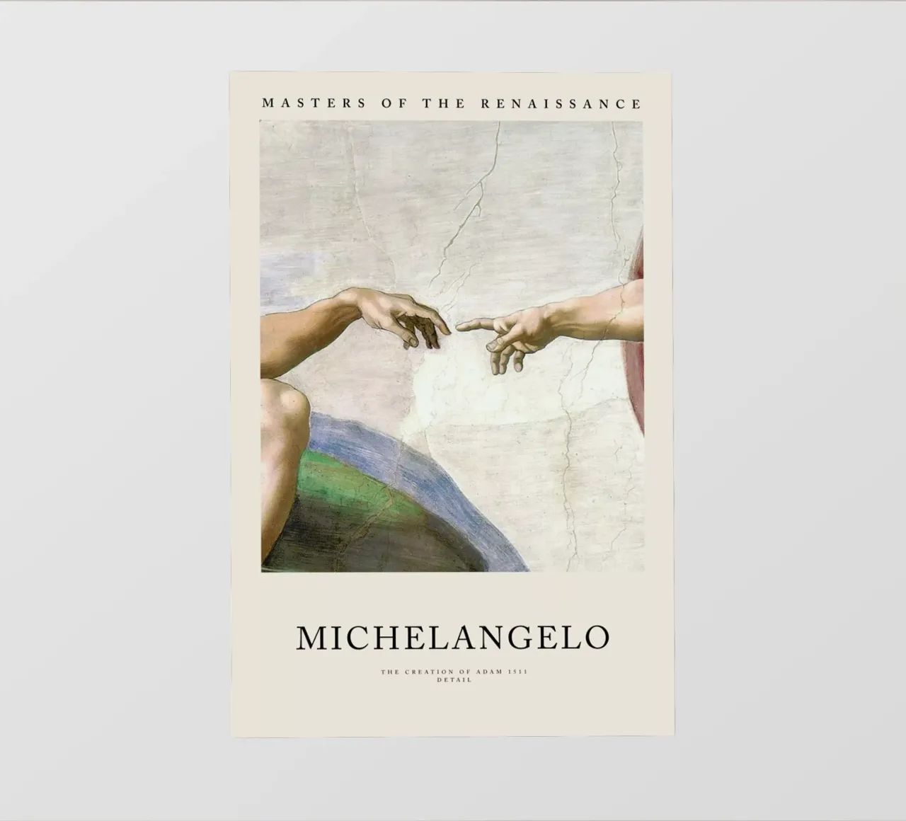 Michelangelo - The Creation of Adam lámina retroiluminada de Vintage by JUNIQE