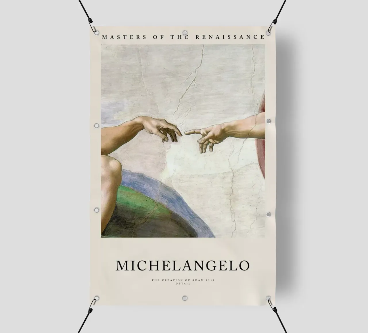 Michelangelo - The Creation of Adam telo in pvc da Vintage by JUNIQE
