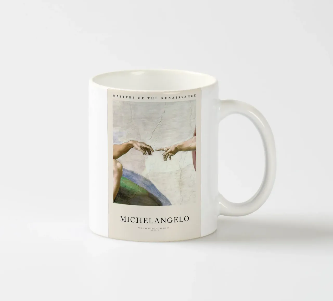 Michelangelo - The Creation of Adam tazza in ceramica da Vintage by JUNIQE
