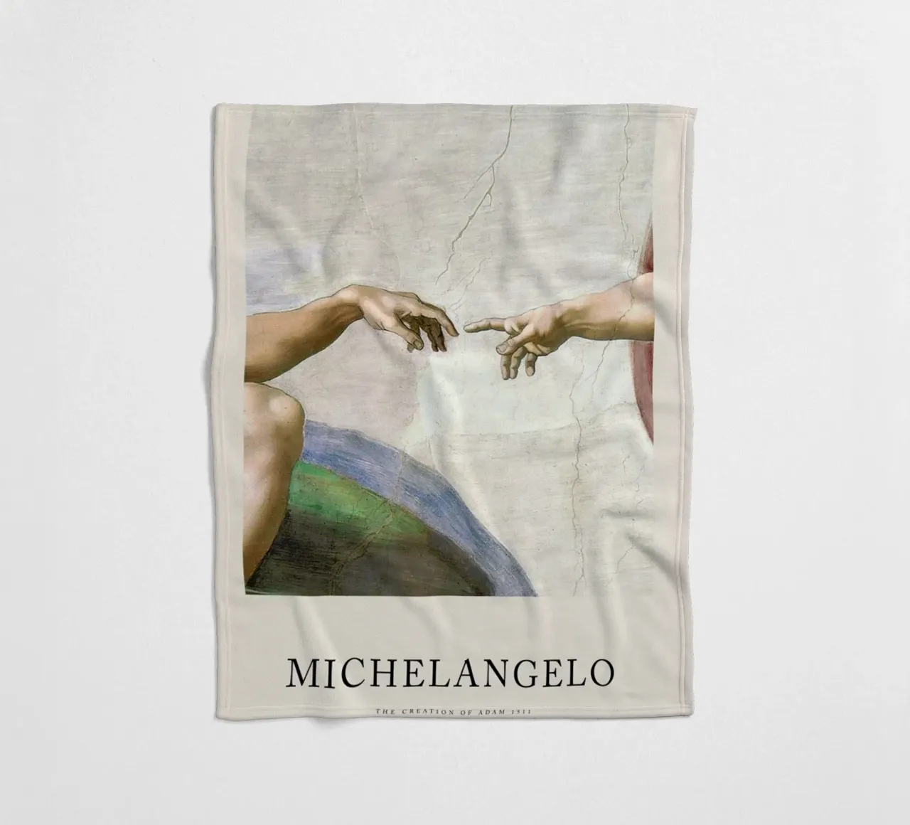 Michelangelo - The Creation of Adam coperta in pile da Vintage by JUNIQE