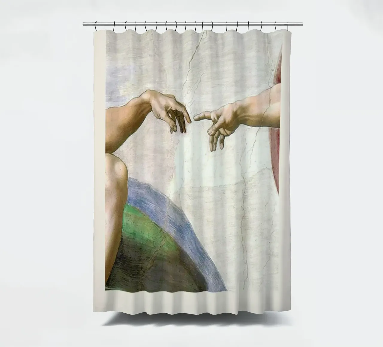 Michelangelo - The Creation of Adam tenda da doccia da Vintage by JUNIQE
