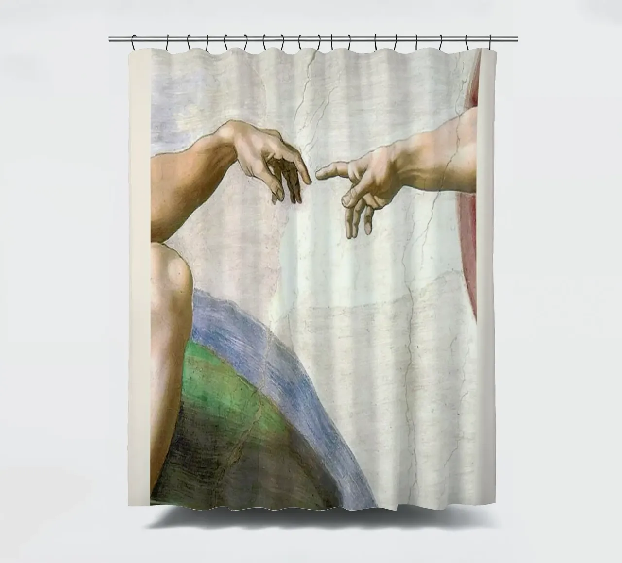 Michelangelo - The Creation of Adam tenda da doccia da Vintage by JUNIQE