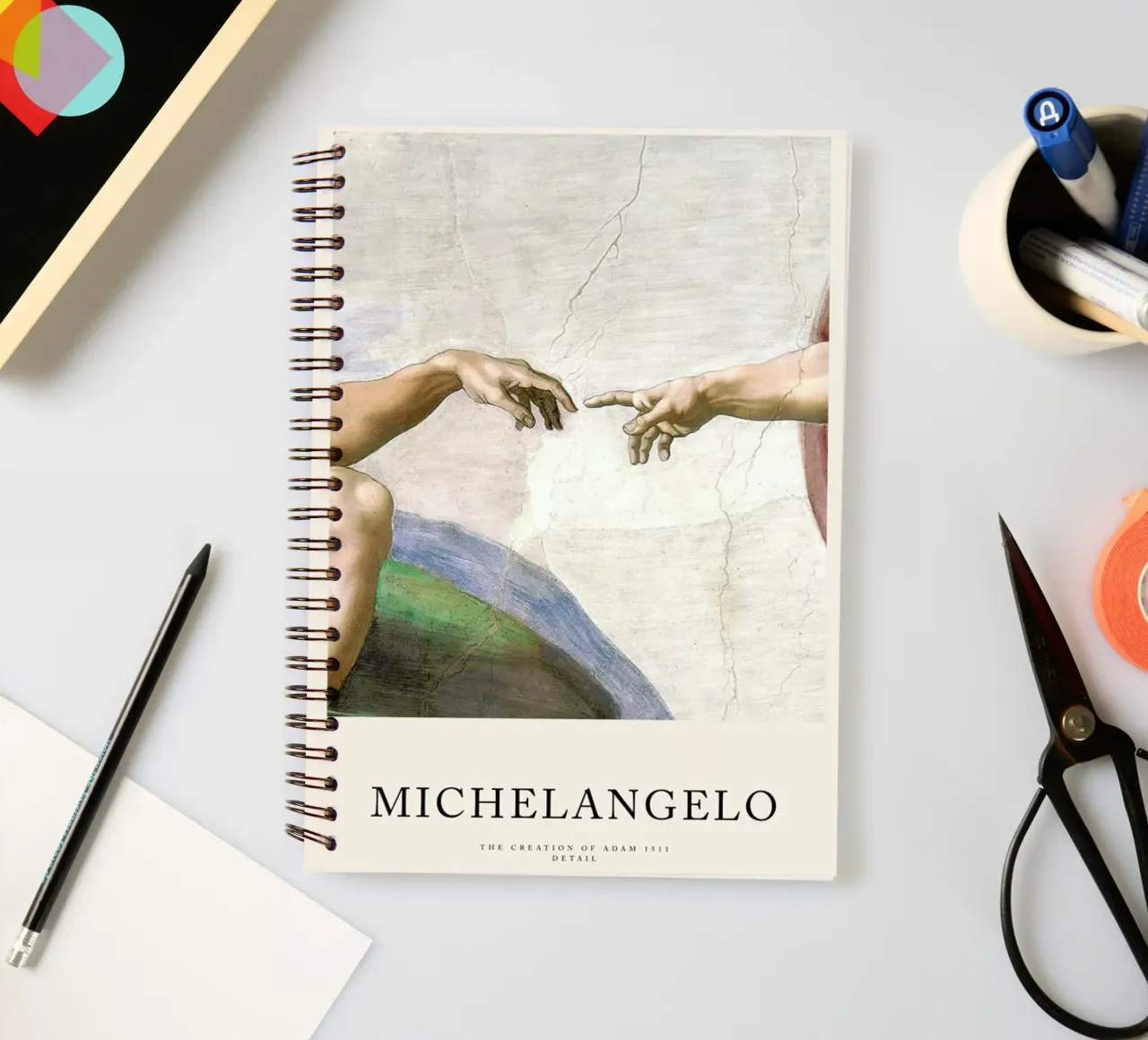 Michelangelo - The Creation of Adam diario ad anelli da Vintage by JUNIQE