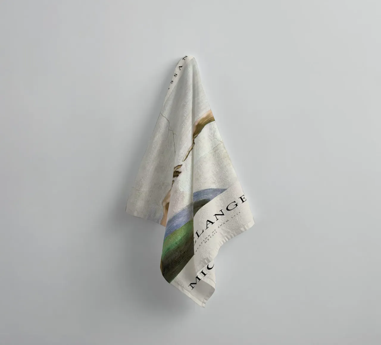 Michelangelo - The Creation of Adam towel by Vintage by JUNIQE
