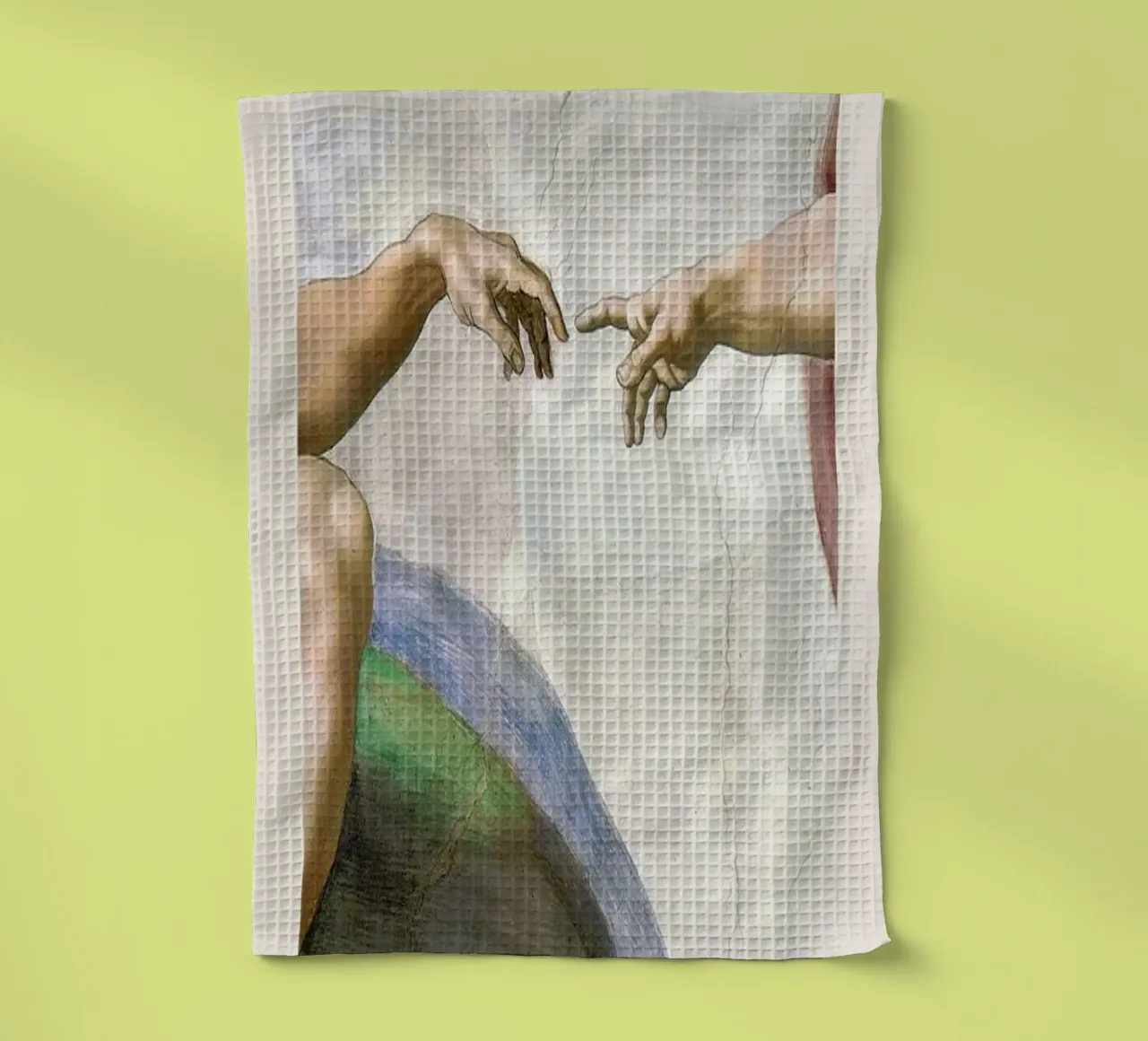 Michelangelo - The Creation of Adam torchon de Vintage by JUNIQE