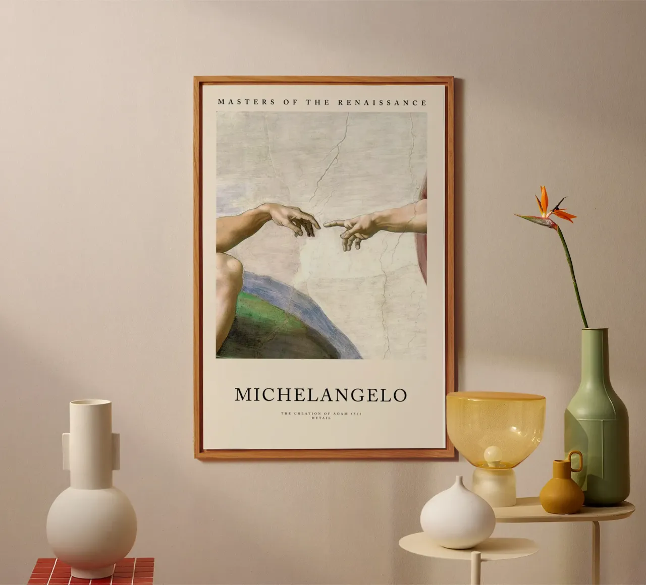 Michelangelo - The Creation of Adam alluminio dibond da Vintage by JUNIQE