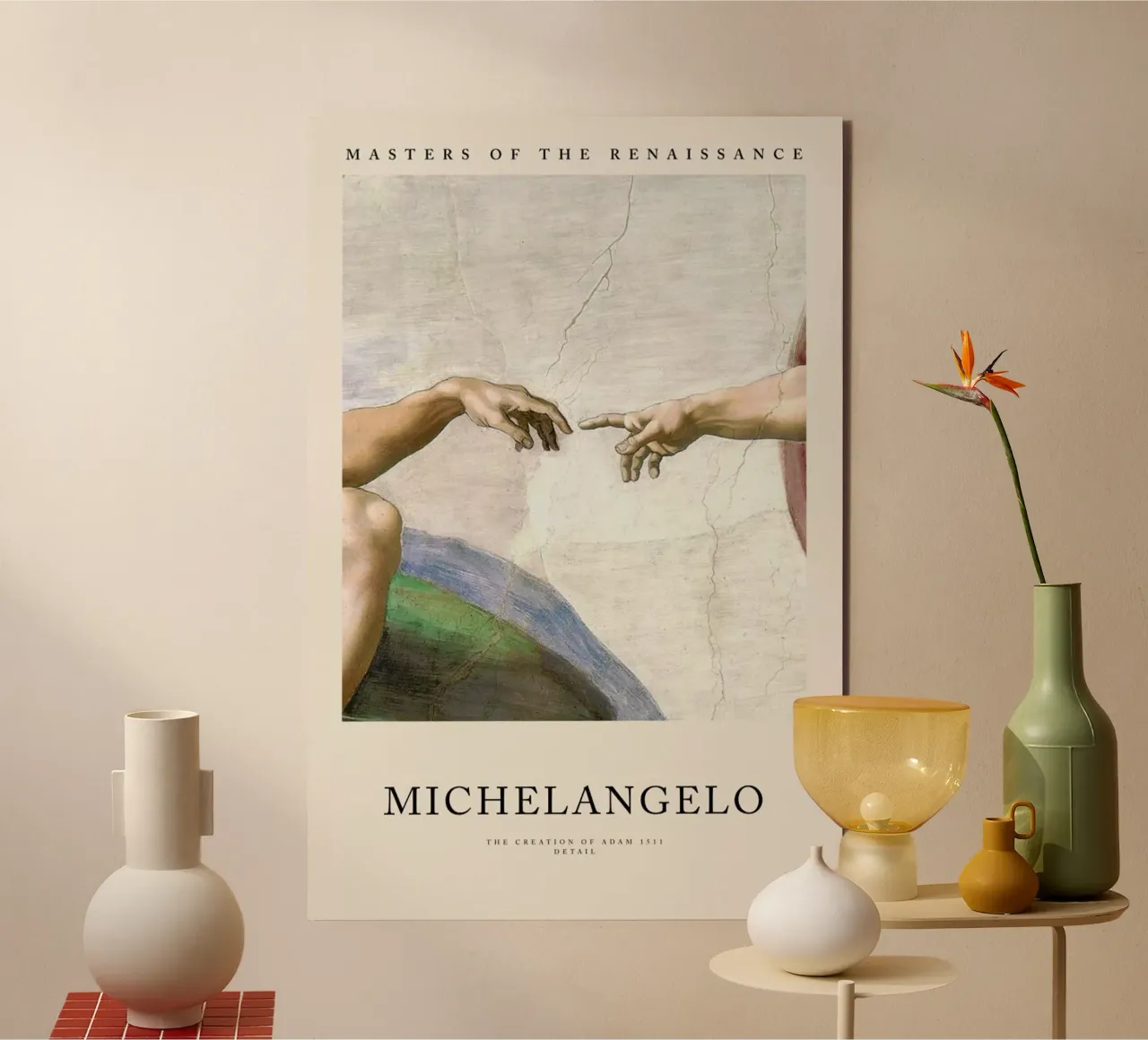 Michelangelo - The Creation of Adam alluminio dibond da Vintage by JUNIQE
