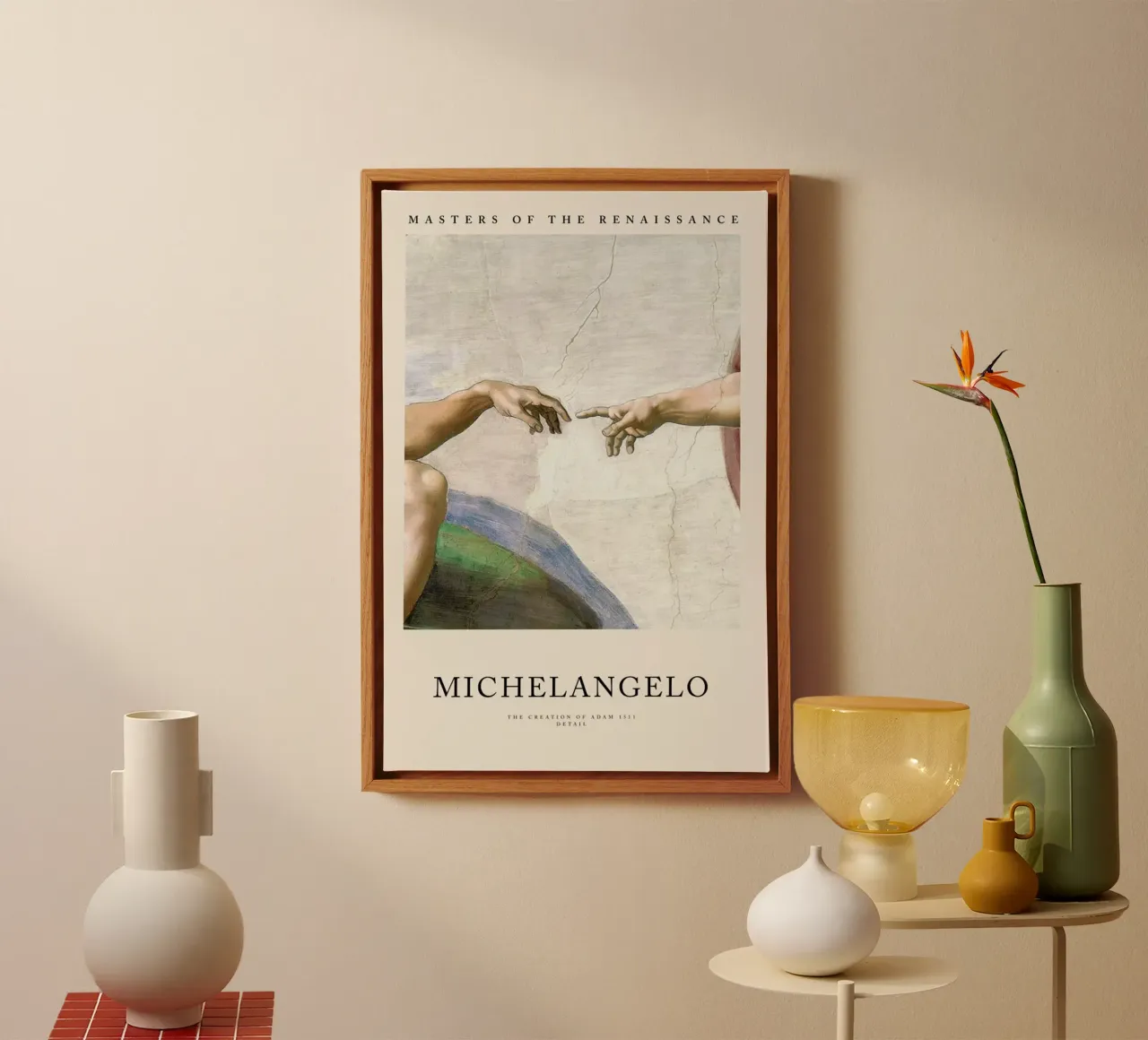 Michelangelo - The Creation of Adam tela da Vintage by JUNIQE