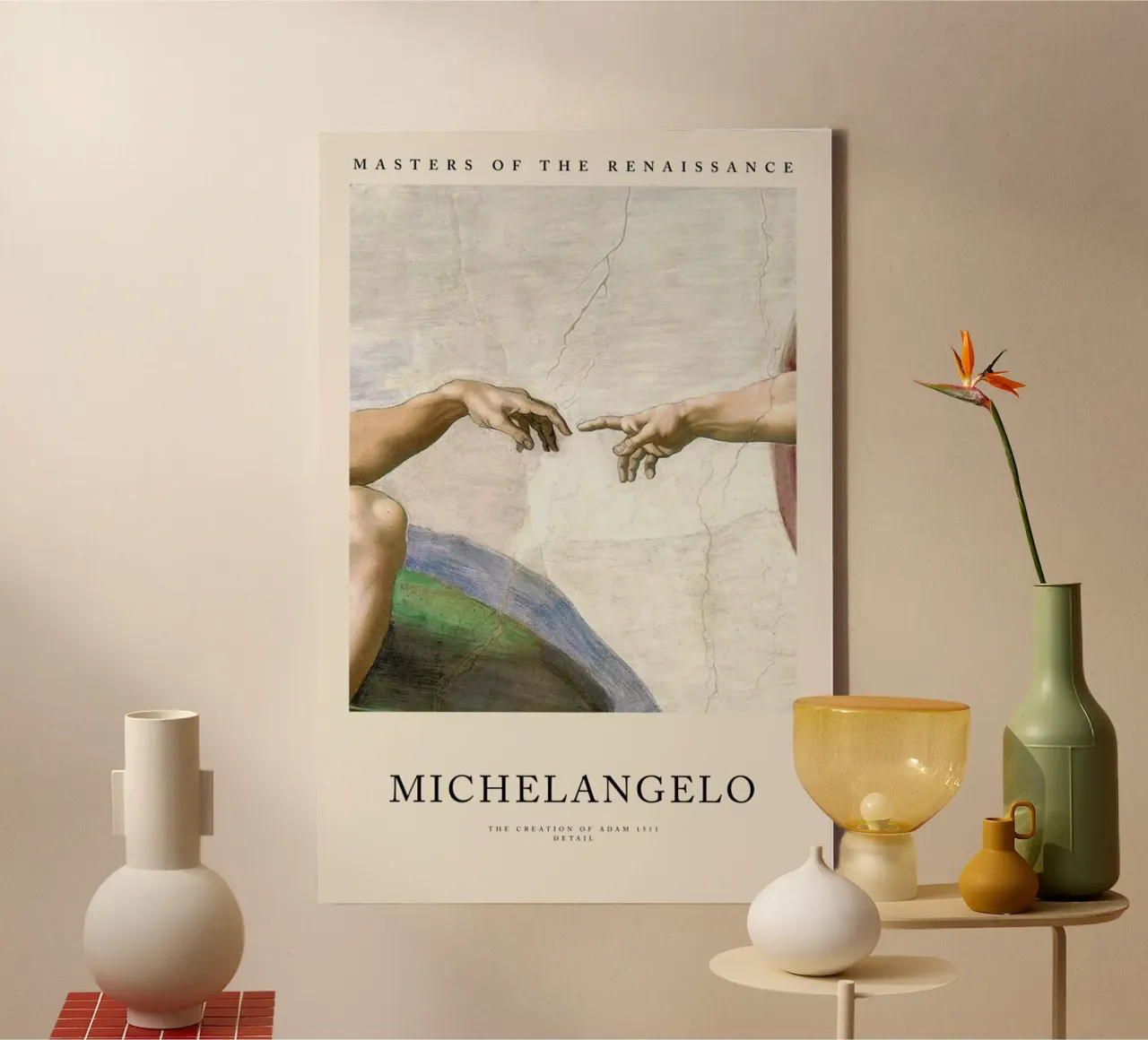 Michelangelo - The Creation of Adam tela da Vintage by JUNIQE
