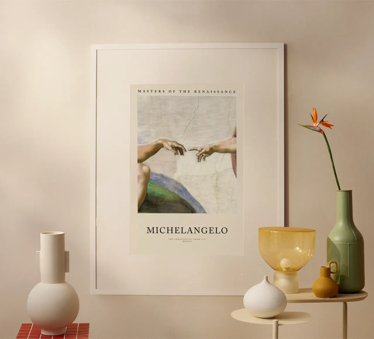 Michelangelo - The Creation of Adam hahnemühle de Vintage by JUNIQE