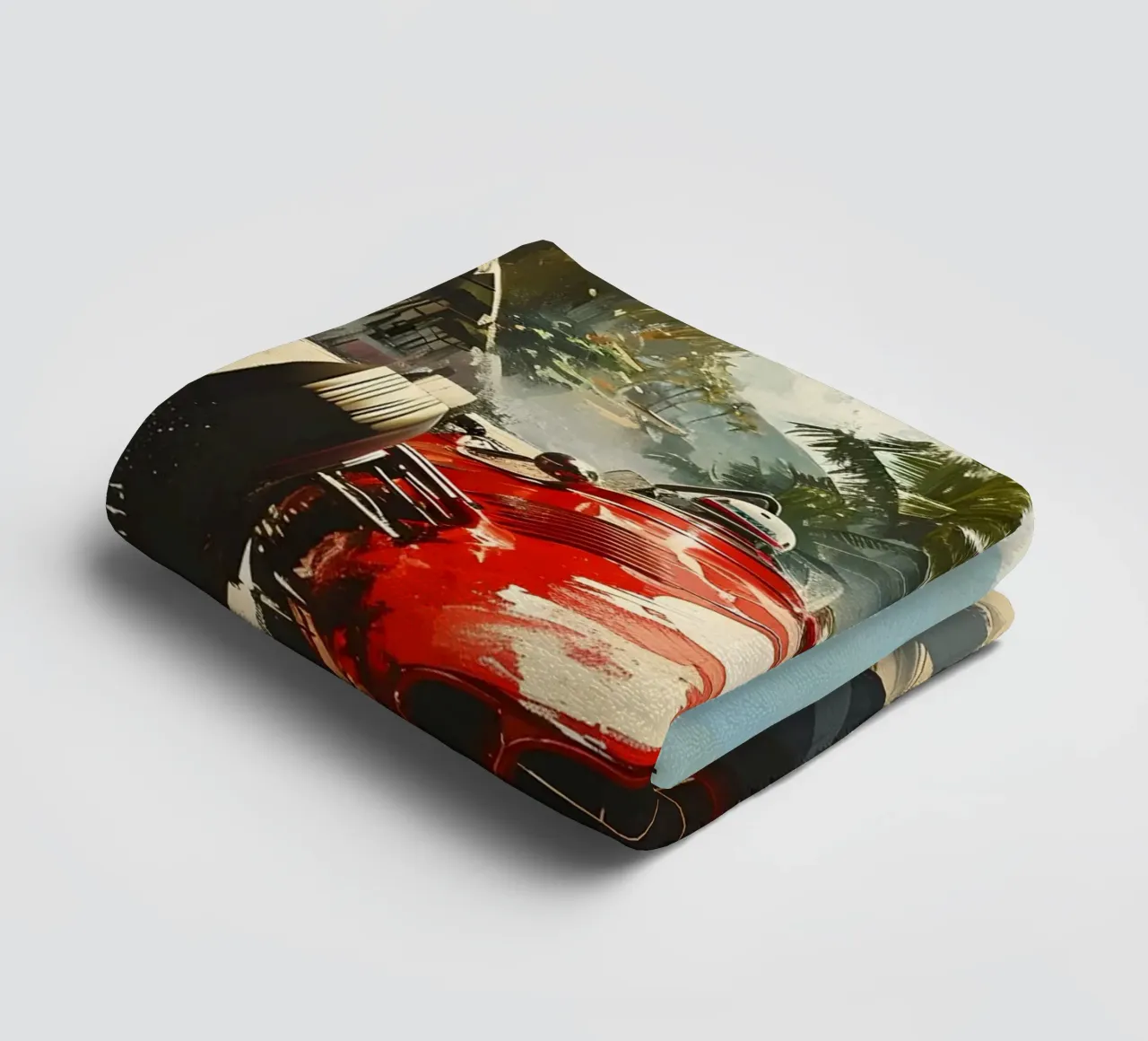 Klassischer Rennwagen in der Karibik asciugamano da bagno da Vintage Travel Art