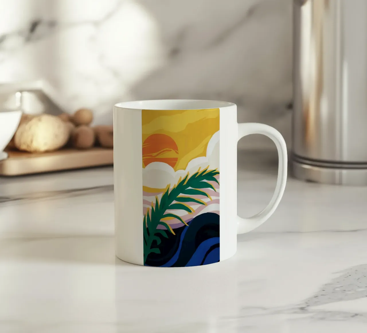 Tramonto delle foglie di palma tazza in ceramica da Jasper Rune
