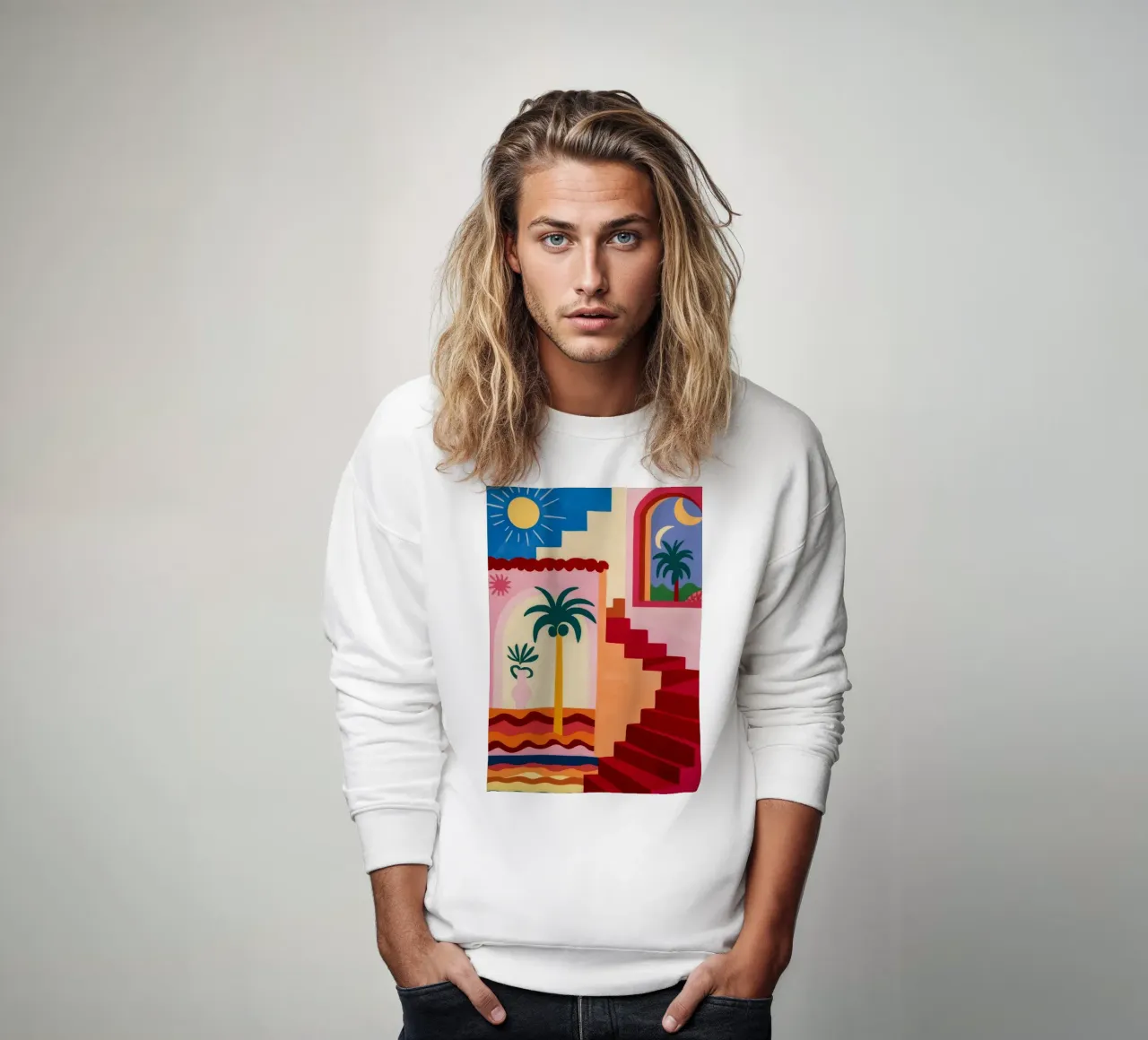Stairway to Sunshine sweatshirt by Jasper Rune