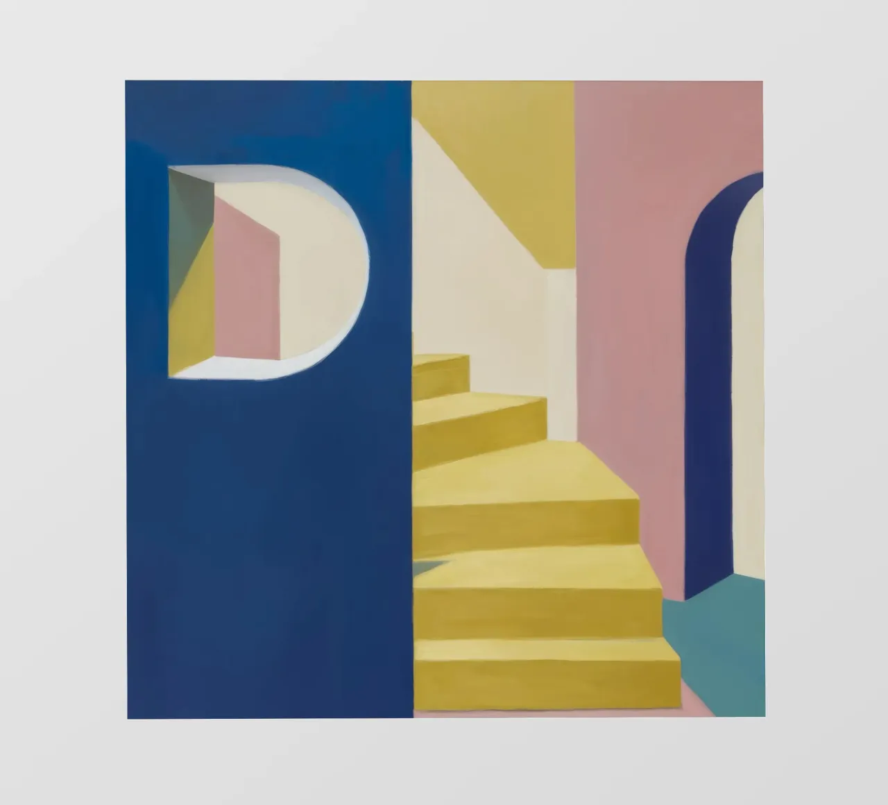 Yellow Stairs Blue Wall pvc cover by Jasper Rune