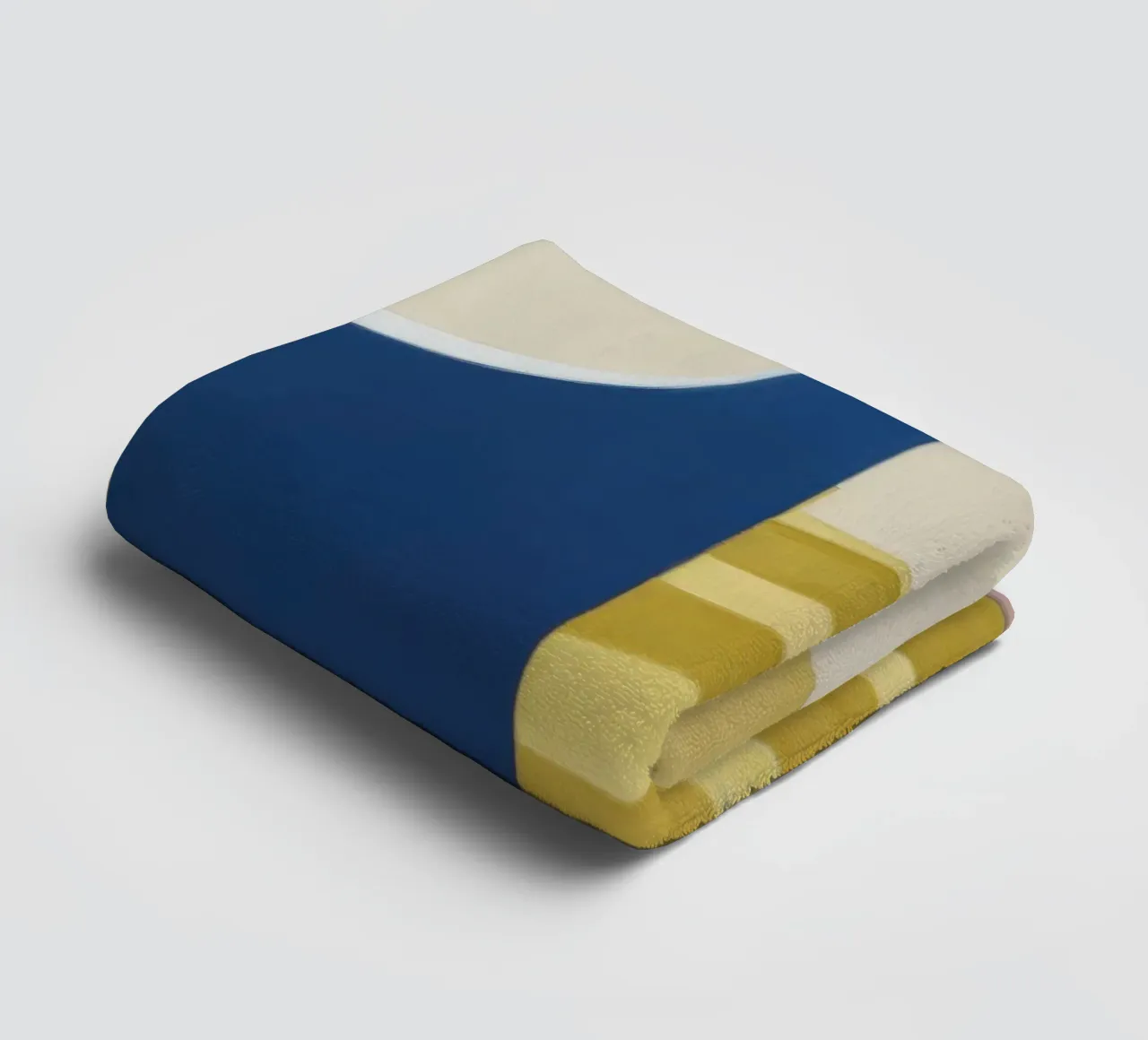 Yellow Stairs Blue Wall towel by Jasper Rune