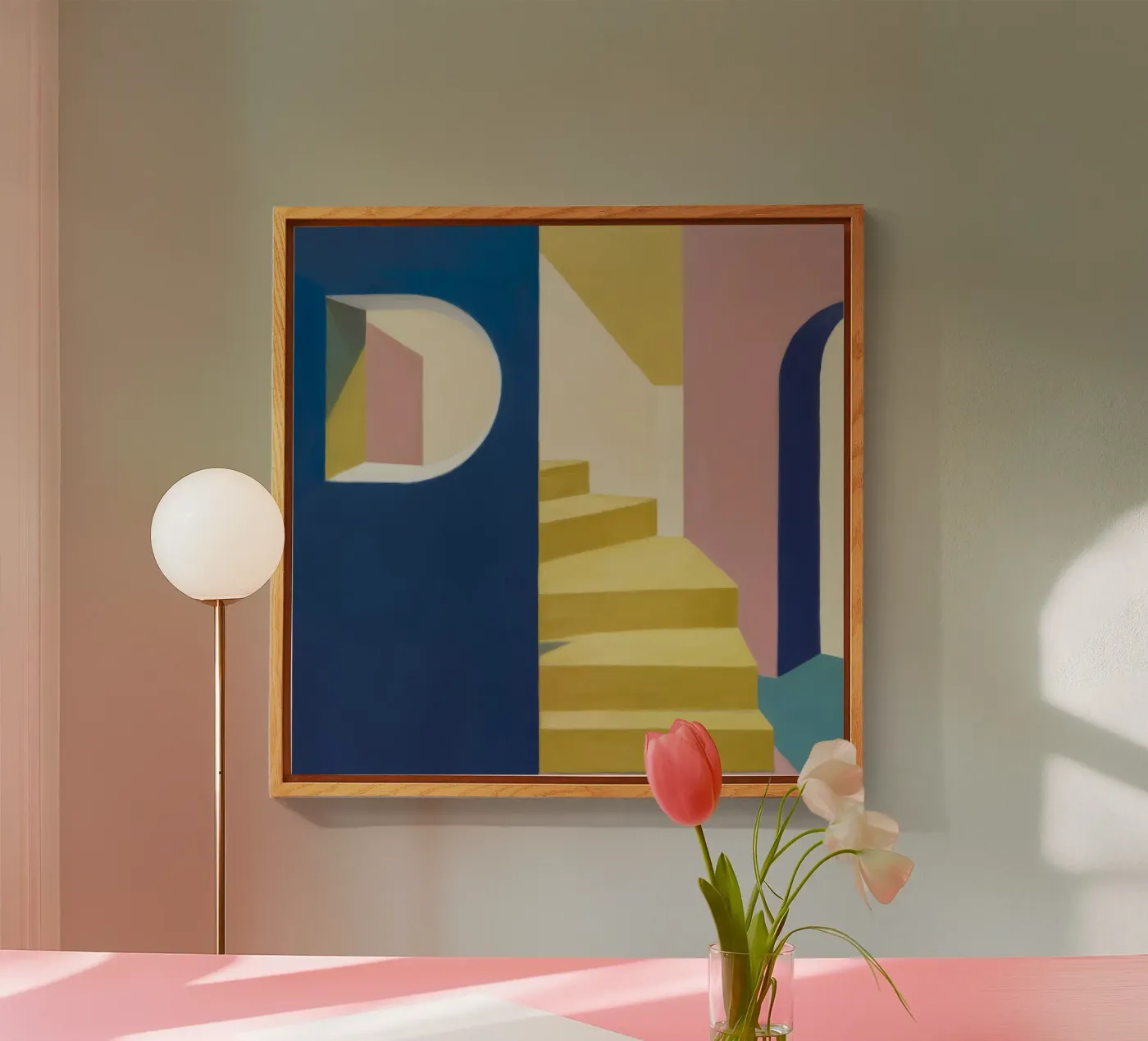 Scale gialle Parete blu plexiglass da Jasper Rune