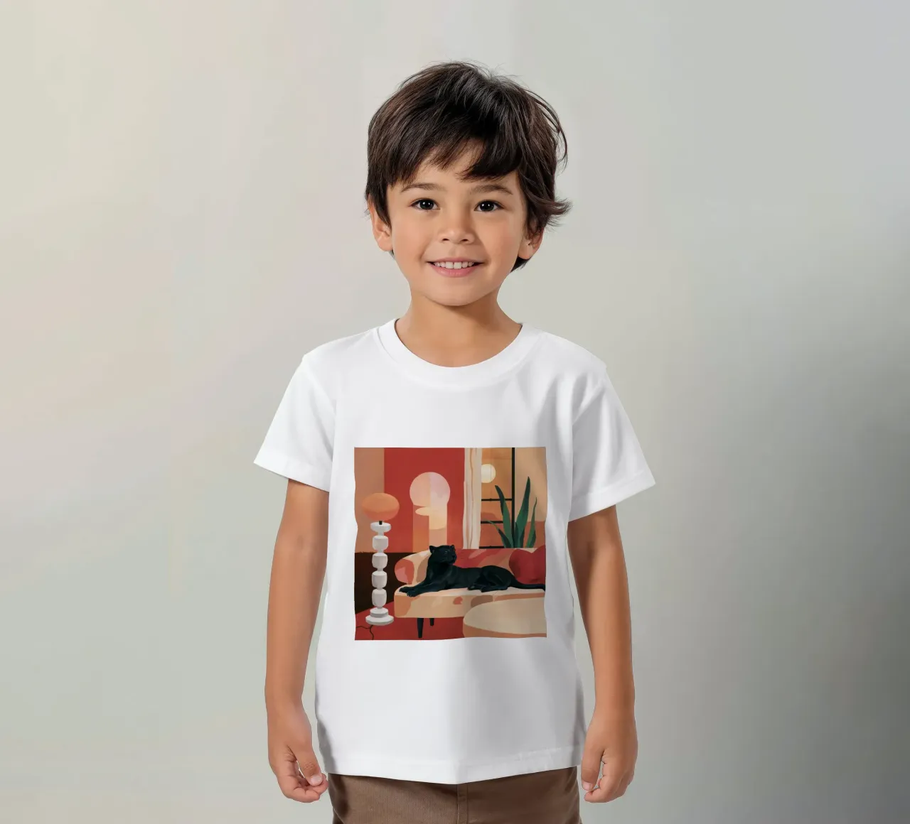 Panther in Repose kids t-shirt by Jasper Rune