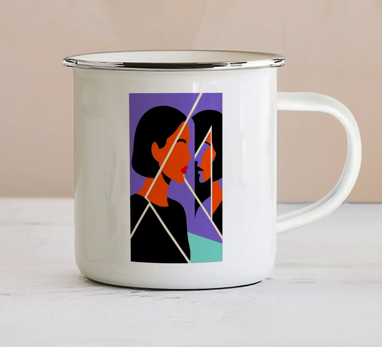 La verdad reflejada taza de esmalte de SMPLE