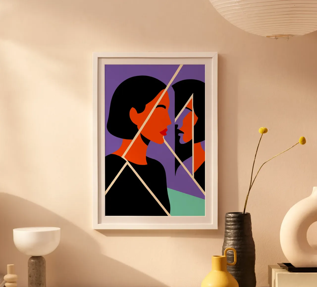 Reflected Truth poster with wooden frame by SMPLE