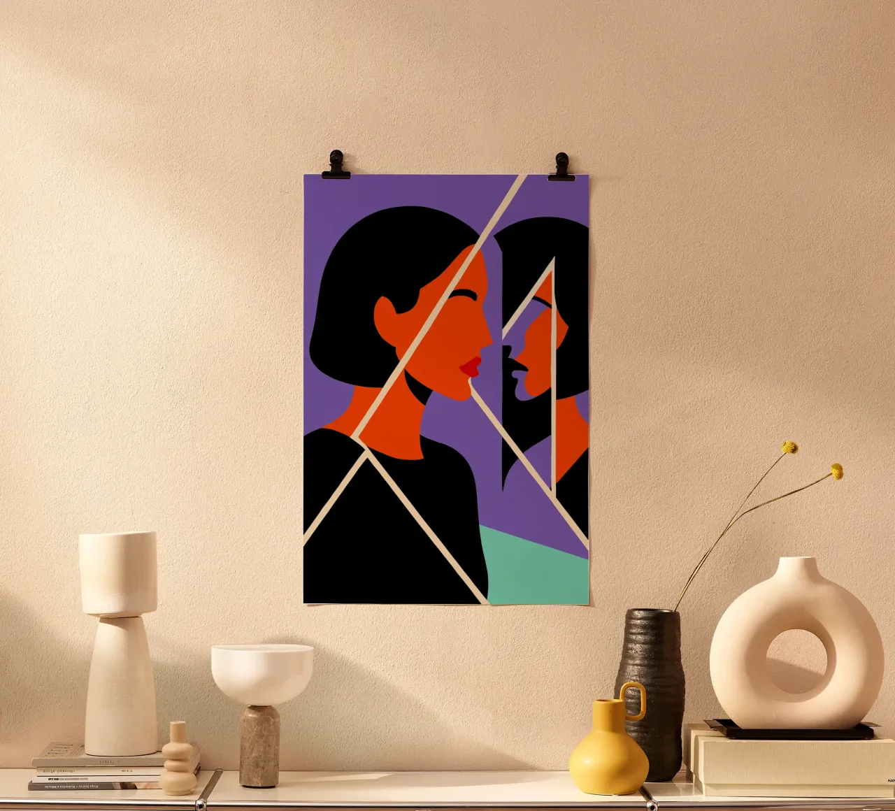 Reflected Truth poster with wooden frame by SMPLE