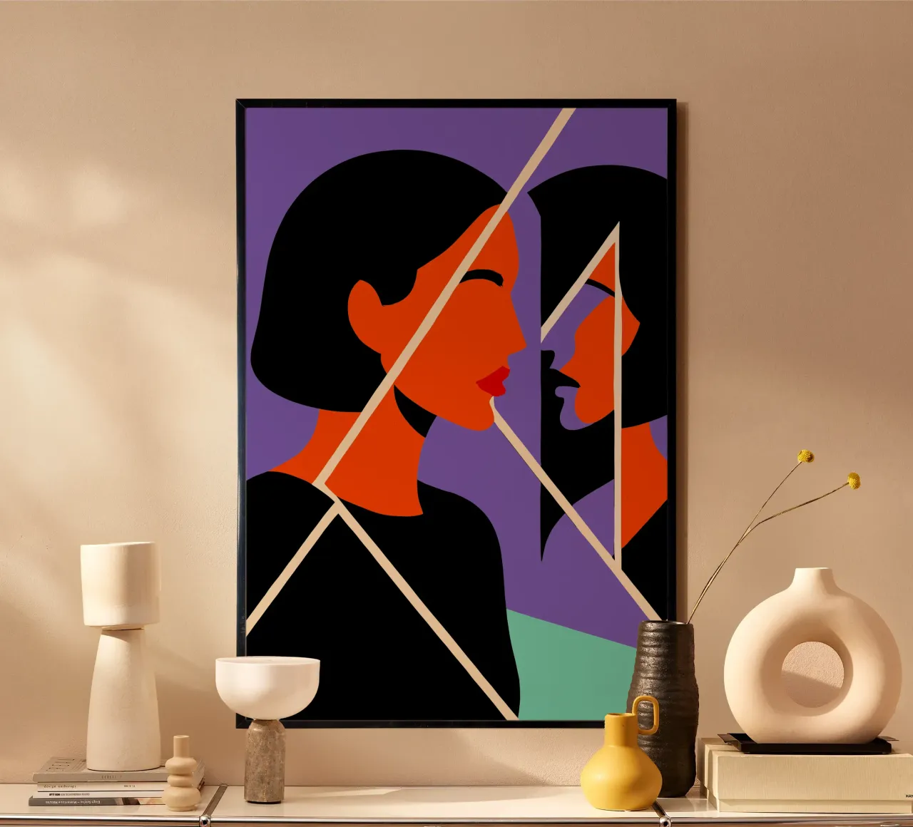 Reflected Truth poster with wooden frame by SMPLE