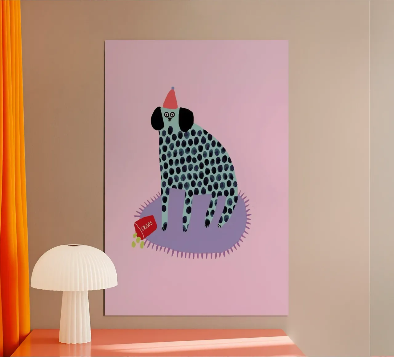 Partydog poster con telaio in plastica da Lora O'Callaghan
