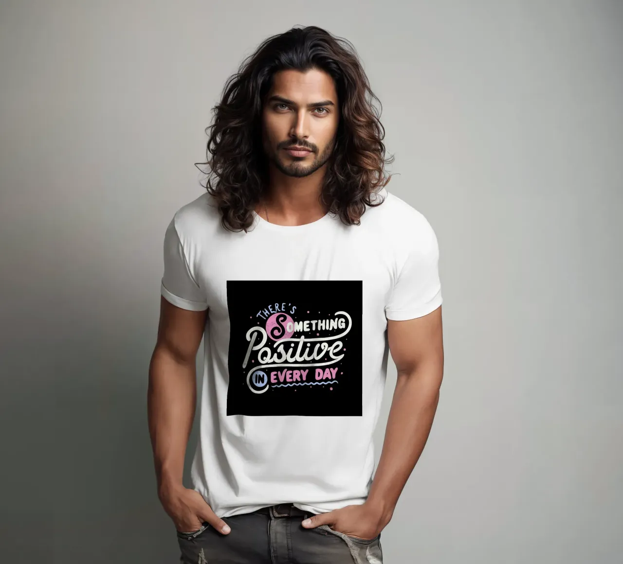 There's Something Positive In Every Day t-shirt da Tobe Fonseca