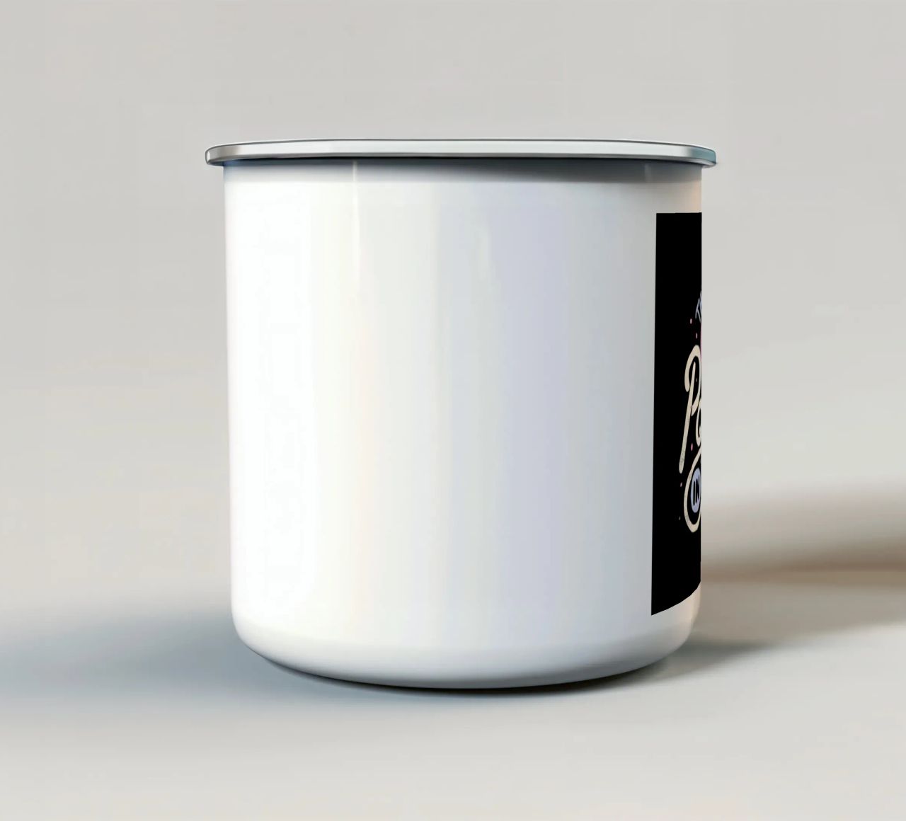 There's Something Positive In Every Day tazza in smalto da Tobe Fonseca