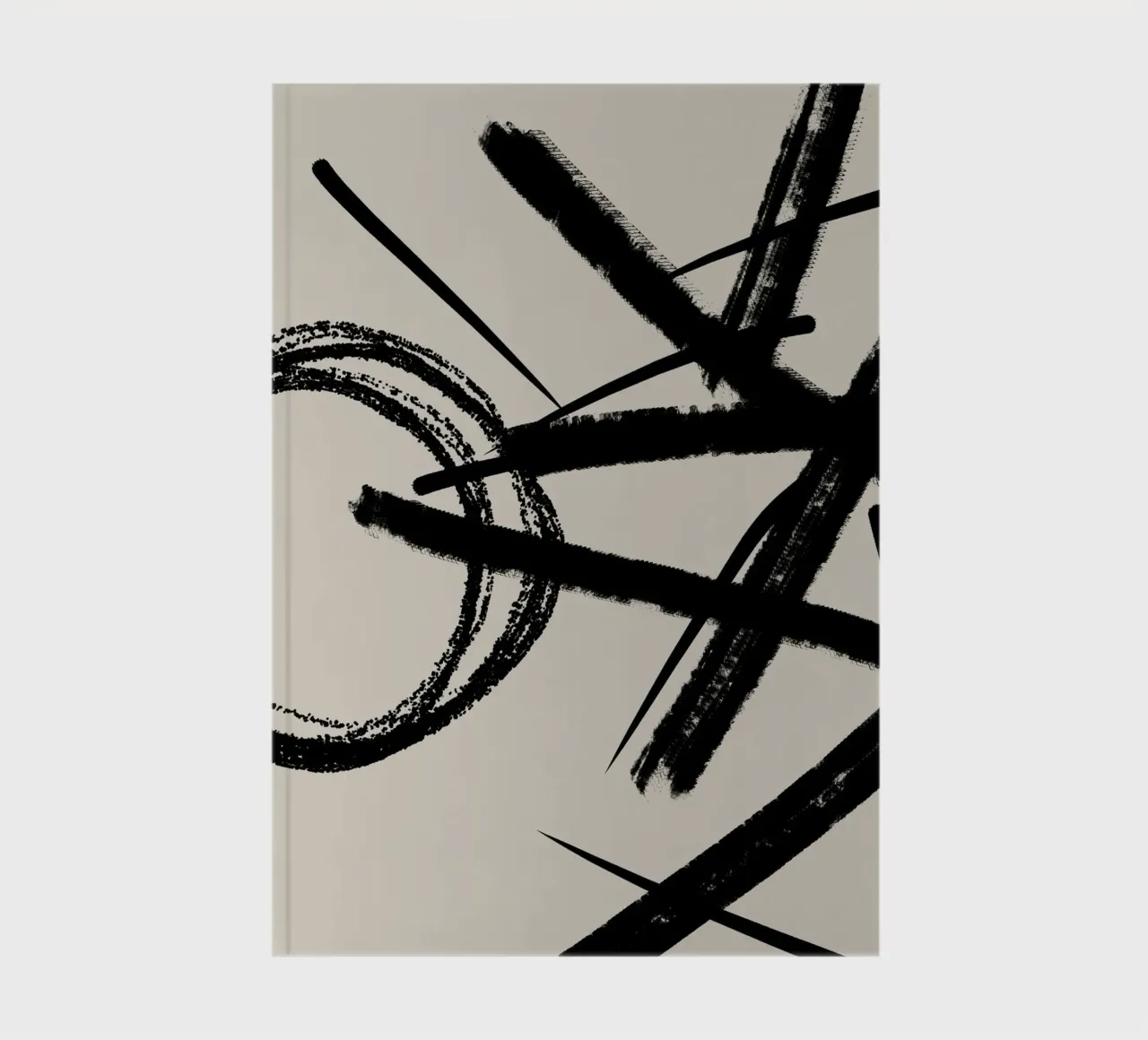 Abstract and modern artwork with lines and circles notebook by Imaginative