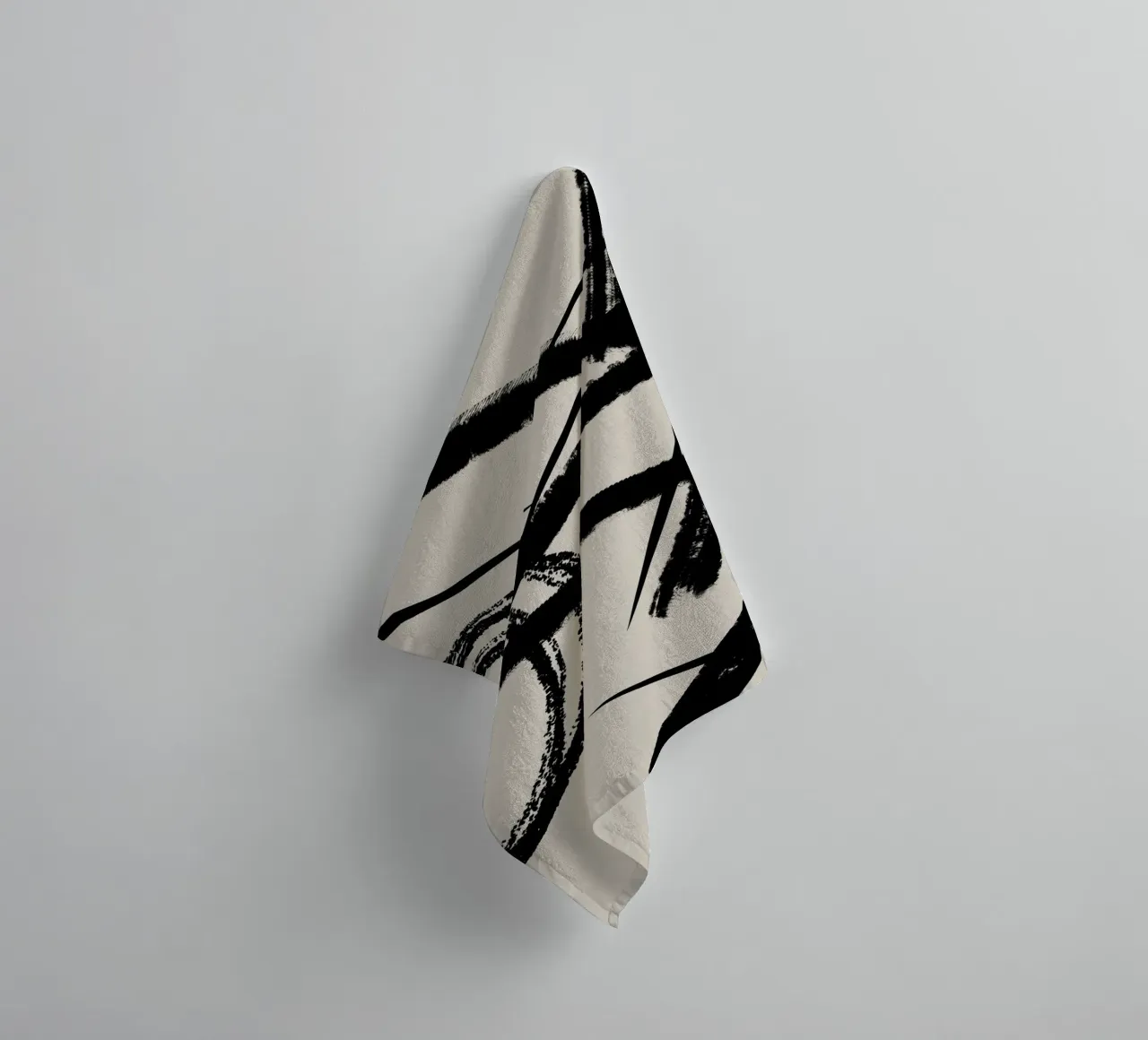 Abstract and modern artwork with lines and circles towel by Imaginative