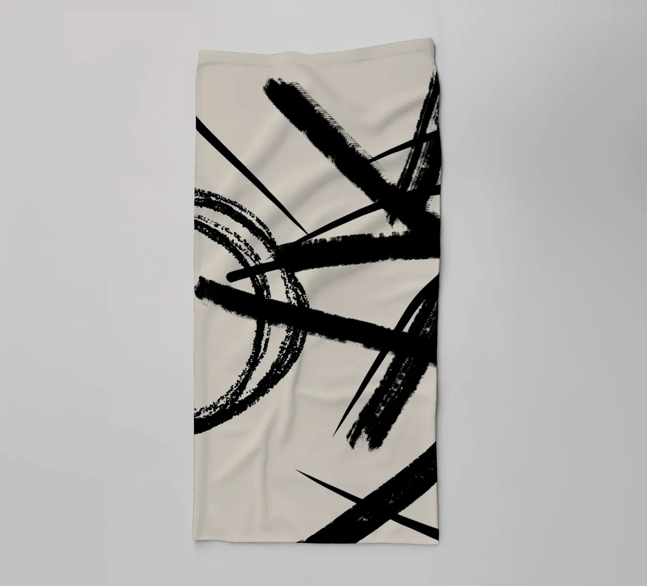 Abstract and modern artwork with lines and circles towel by Imaginative