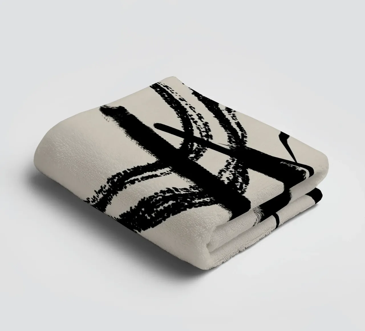 Abstract and modern artwork with lines and circles towel by Imaginative