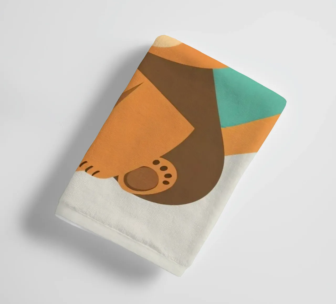 Illustration d'un ours mignon entouré de formes de cœur dans un environnement doux. serviette de bain de DesignDoodle
