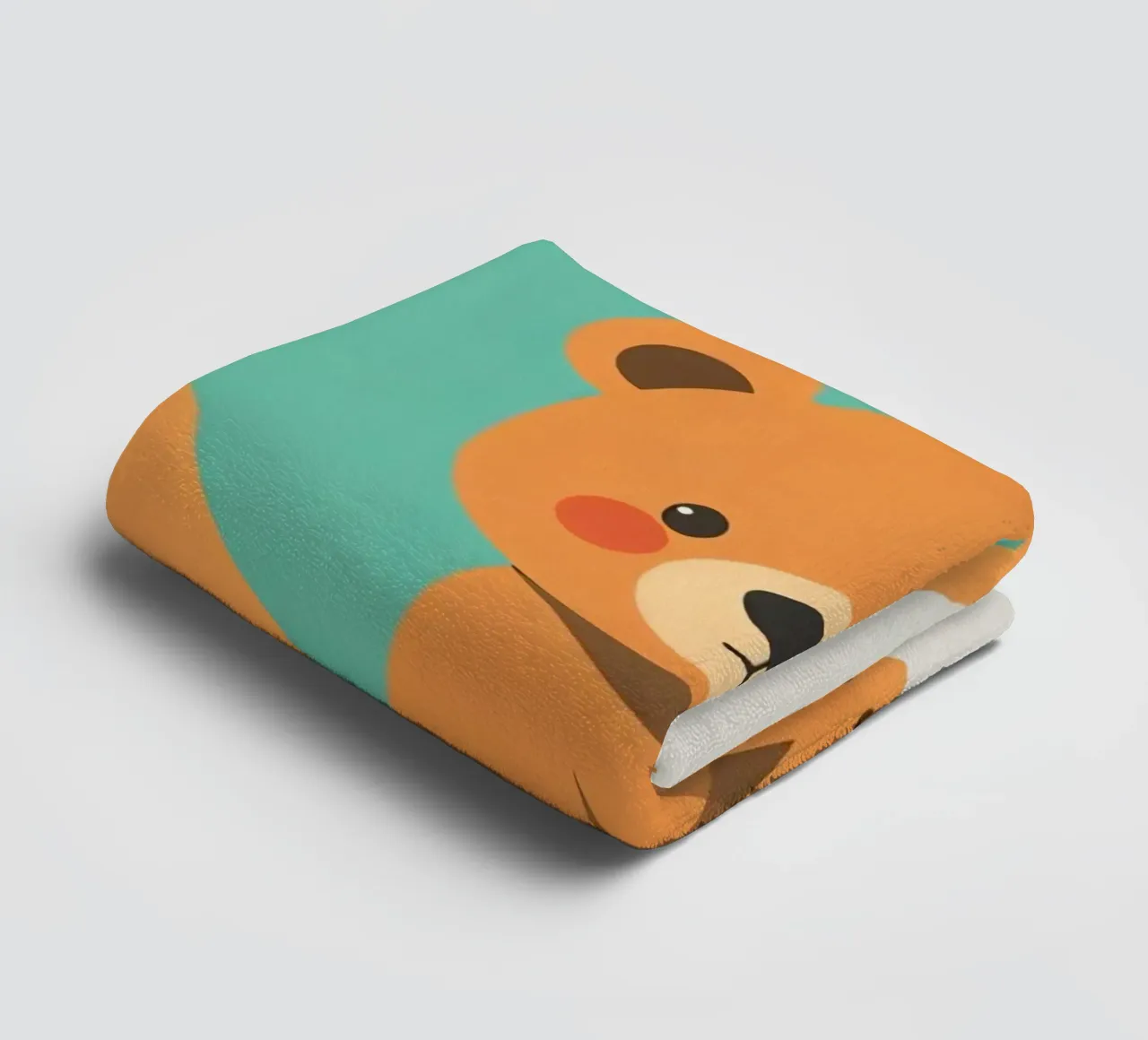 Illustration d'un ours mignon entouré de formes de cœur dans un environnement doux. serviette de bain de DesignDoodle
