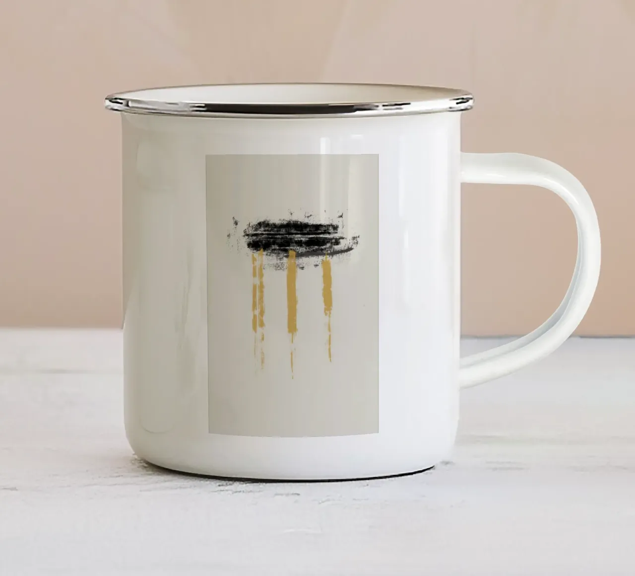 Pioggia - Pennellate astratte tazza in smalto da Imaginative