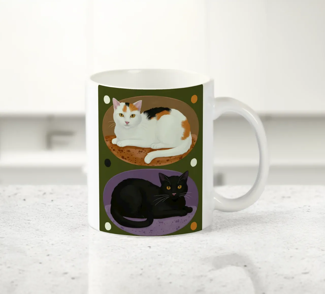 Piatto doppio felino tazza in ceramica da Stone Patina