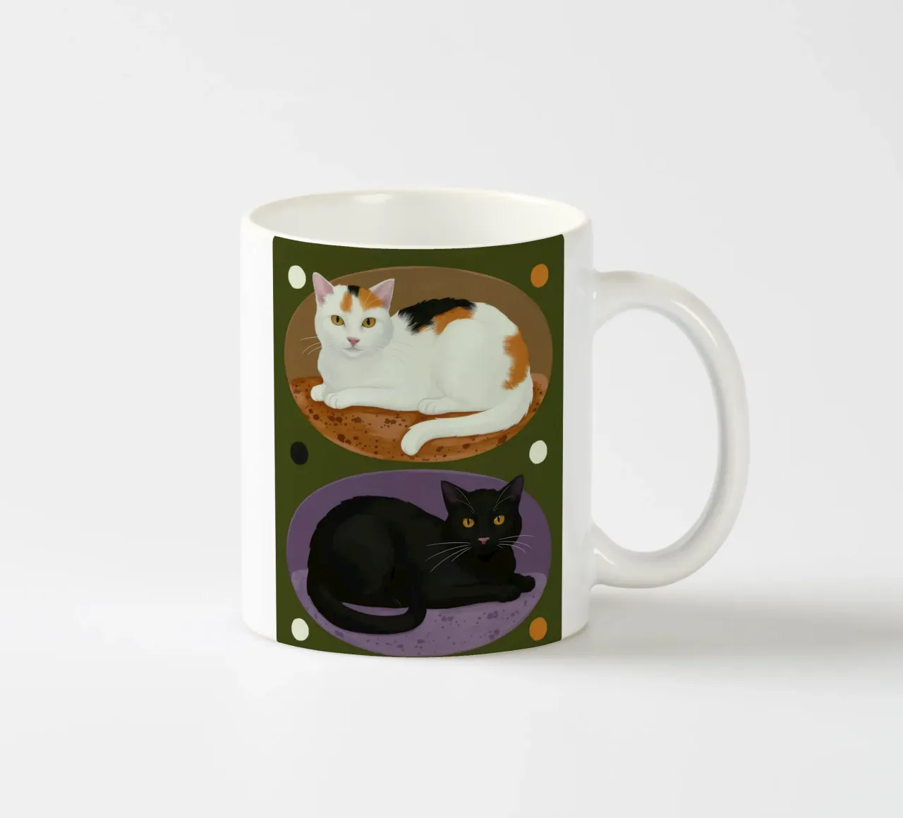 Piatto doppio felino tazza in ceramica da Stone Patina